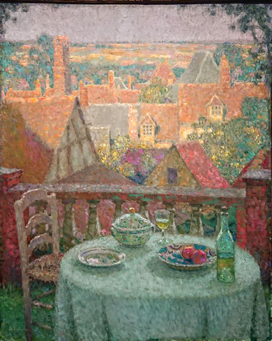 アンリ・ル・シダネル： ジェルブロワ、テラスの朝食｜シダネルと