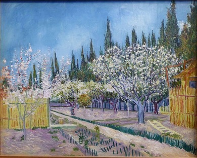 ゴッホ 糸杉に囲まれた果樹園 F6 複製画