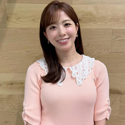 【画像】田原萌々アナ、鎖骨が見えるピンクニットでお胸がパッツパツになるwwww