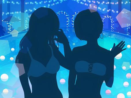 【動画】大阪のナイトプール、えちえち女子さんまみれになるwwwww