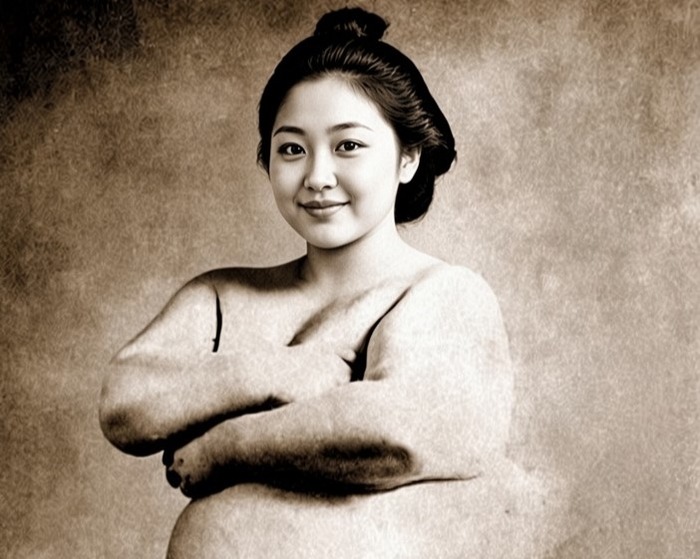 【画像】明治時代の女子相撲の力士さん、マジで上半身裸だったwwwwwwww