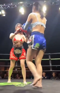 【動画】 マイクロビキニボクシング女さん、案の定お○ぱい丸出しになってしまう