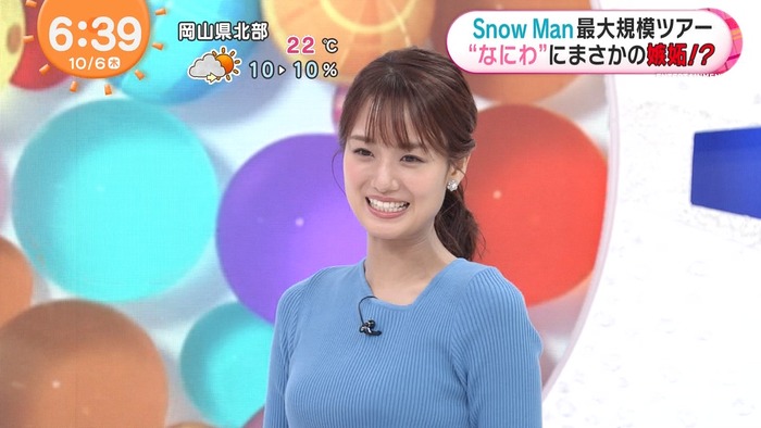 井上清華アナのニットおっぱい
