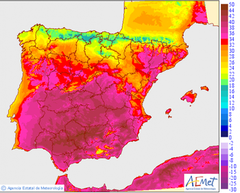 スペインの夏の気温