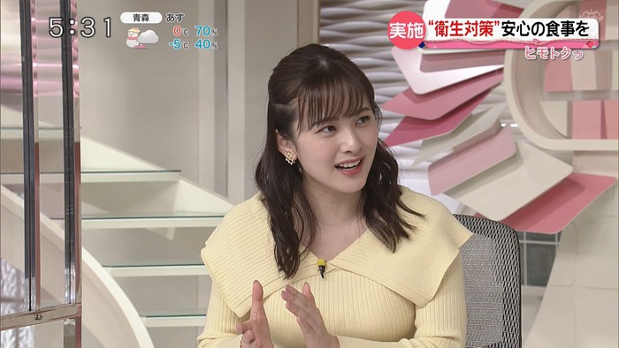 河出奈都美アナのニット巨乳