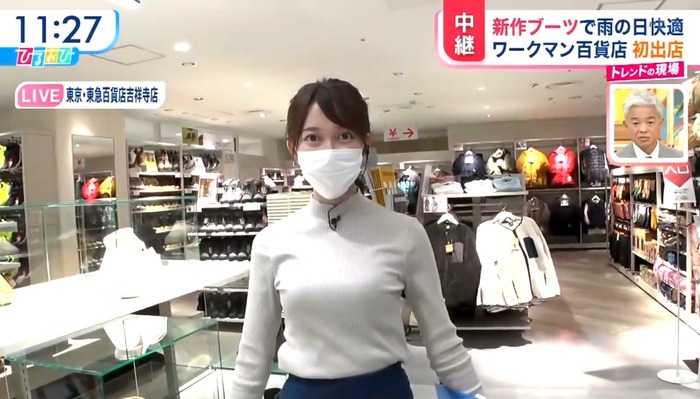 佐々木舞音アナの胸