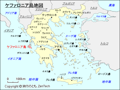 ケファロニア島で山火事