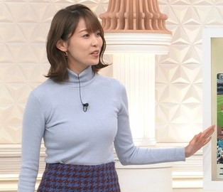 良原安美アナのニットおっぱい