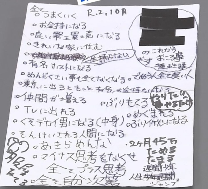 画像 詐欺の受け子で逮捕された男 21 夢 を書いたメモを公開されてしまうwww 女子アナお宝画像速報 5chまとめ