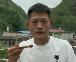 スズメバチを食べる中国人