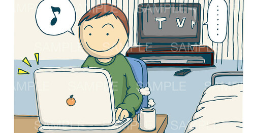テレビを見ないでネットサーフィン 