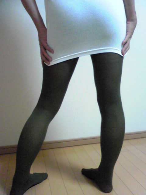 モスグリーン カラータイツ Rei