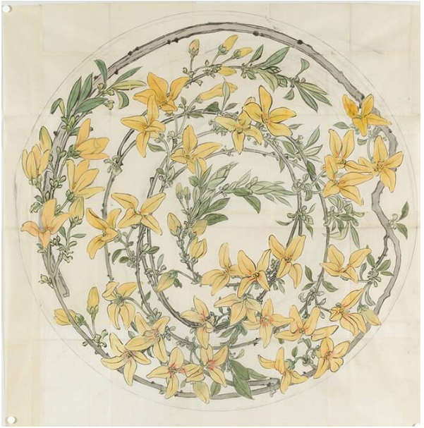 姫太郎様　白抜き　花鳥図　鉢（19㎝）古染付写　裏白・高台内鉋削り 藝大コレクション展2018～東京藝術大学（11月3日） : ヒナちゃん
