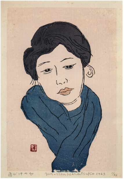 平塚運一『机上小禽』木版画【真作保証】 絵画 平塚運一 木口木版画：机上小禽 ｜ 版画の家発刊「新らしい藝術