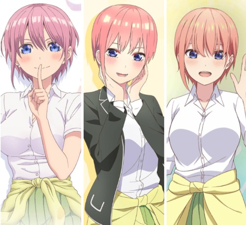 『五等分の花嫁』のアニメ1期~3期のキャラデザwwwwwww
