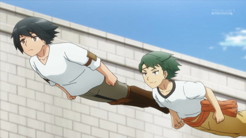 『無職の英雄 別にスキルなんか要らなかったんだが』9話感想 箒に乗らないタイプの飛行レース、絵面がシュール