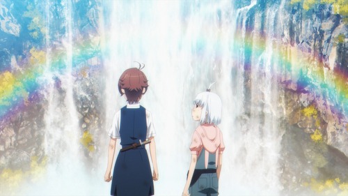 『終末ツーリング』10話感想 綺麗に虹が見える華厳の滝絶景すぎる