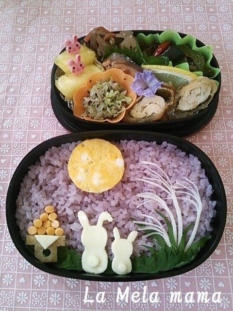 デコ弁 お月見 La Mela Mamaのお弁当日記