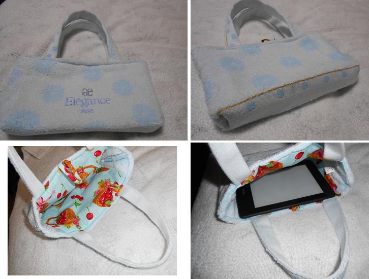 ブランドタオルのリメイクポーチ トート 編み好き