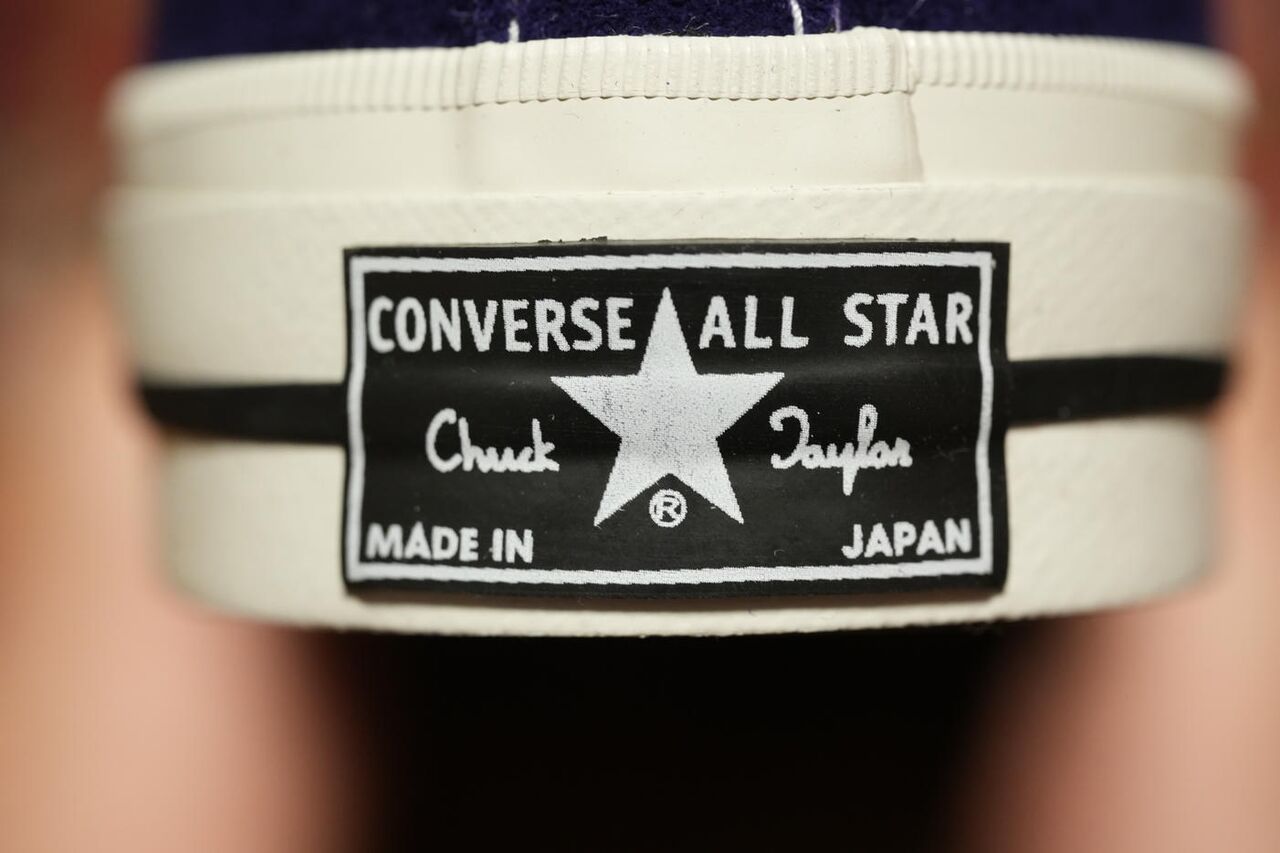 CONVERSE ONE STAR J VTG PURPLE 日本製を示すヒールパッチ