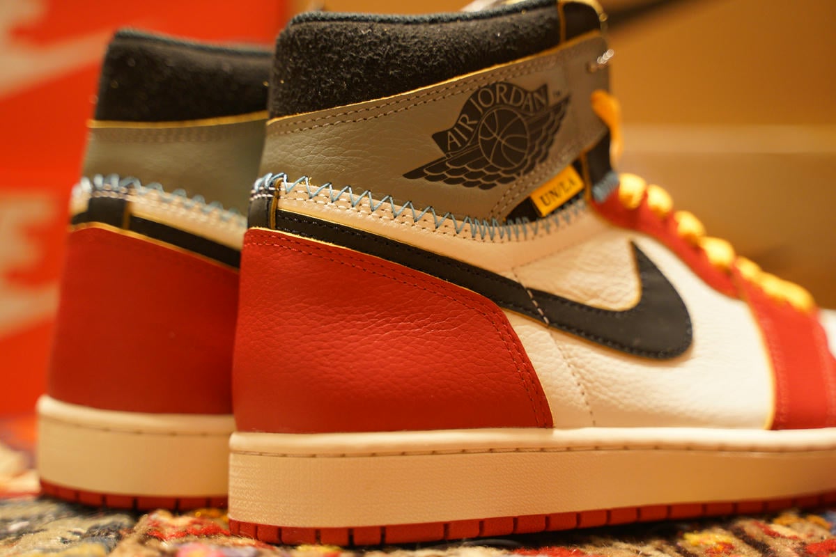 UNION×NIKE AIR JORDAN 1 HIGH OG SP ヒールサイドを斜めからみた図