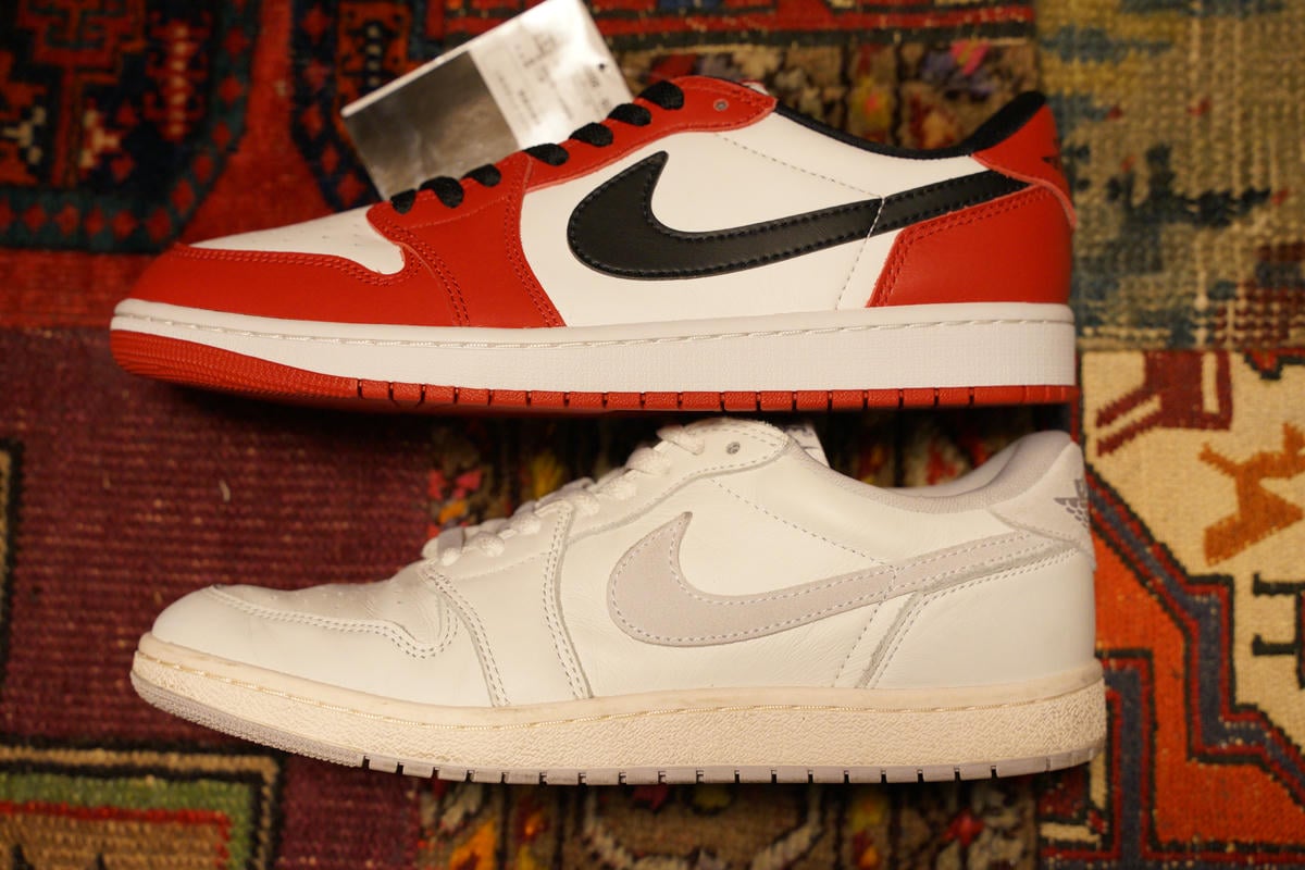 85仕様のAJ1 LOW ナチュラルグレイとの比較