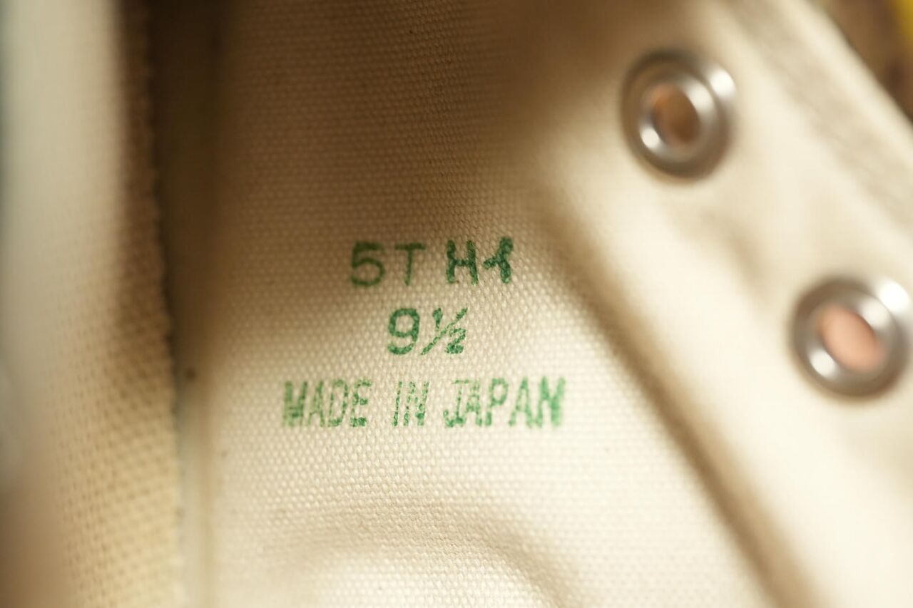 CONVERSE ALL STAR J HI DEEP GREEN シューズ内部 サイズ表記