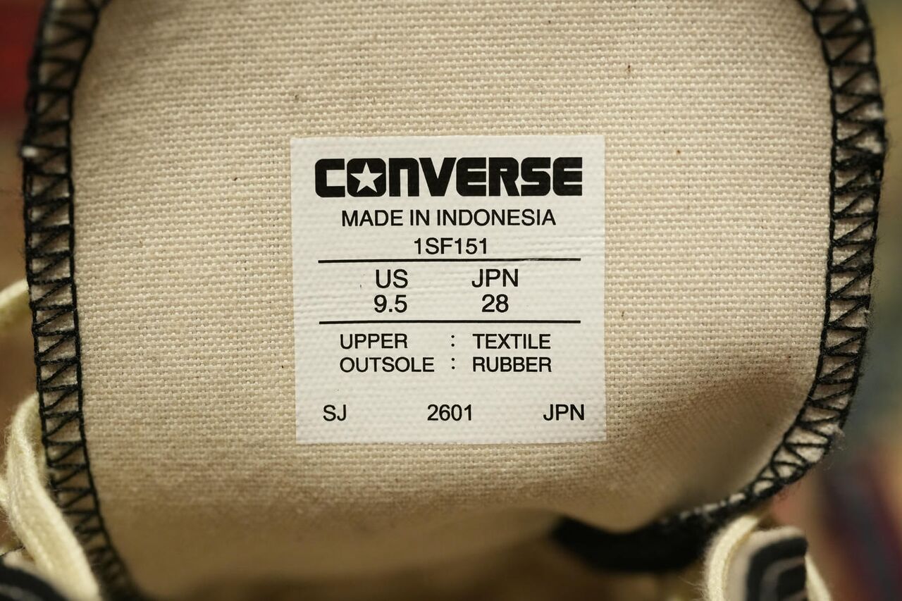 CONVERSE ALL STAR AGED IGNT HI シュータン裏面 サイズタグ