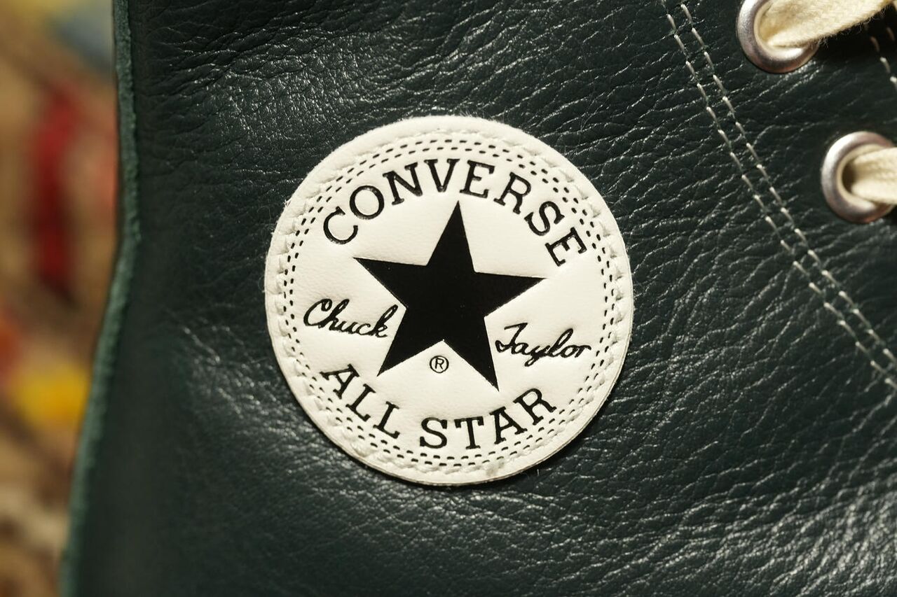 CONVERSE ALL STAR J HI DEEP GREEN シューズ内部 レザー製アンクルパッチ