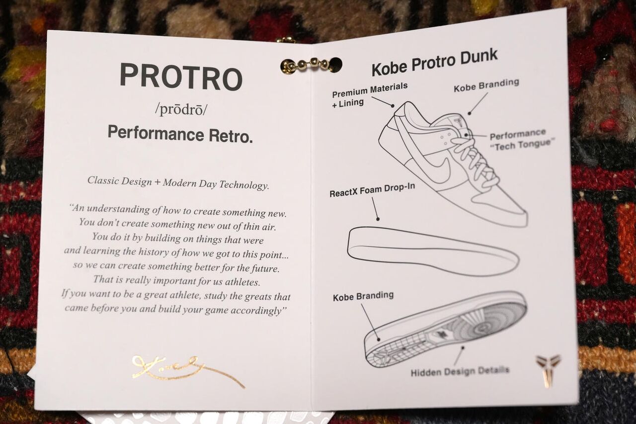 KOBE BRYANT×NIKE DUNK LOW PROTRO DRAFT DAY タグ 製品説明