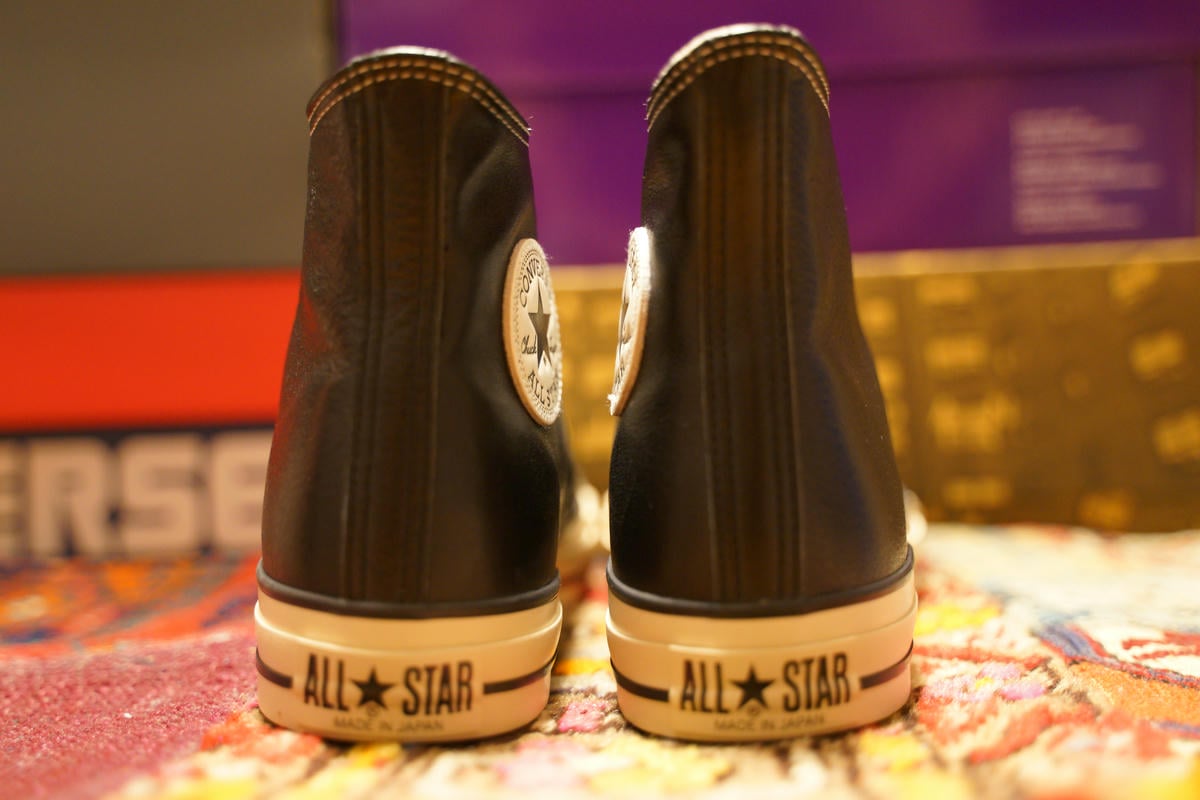 CONVERSE LEATHER  ALL STAR J HI BLACK ヒールサイド