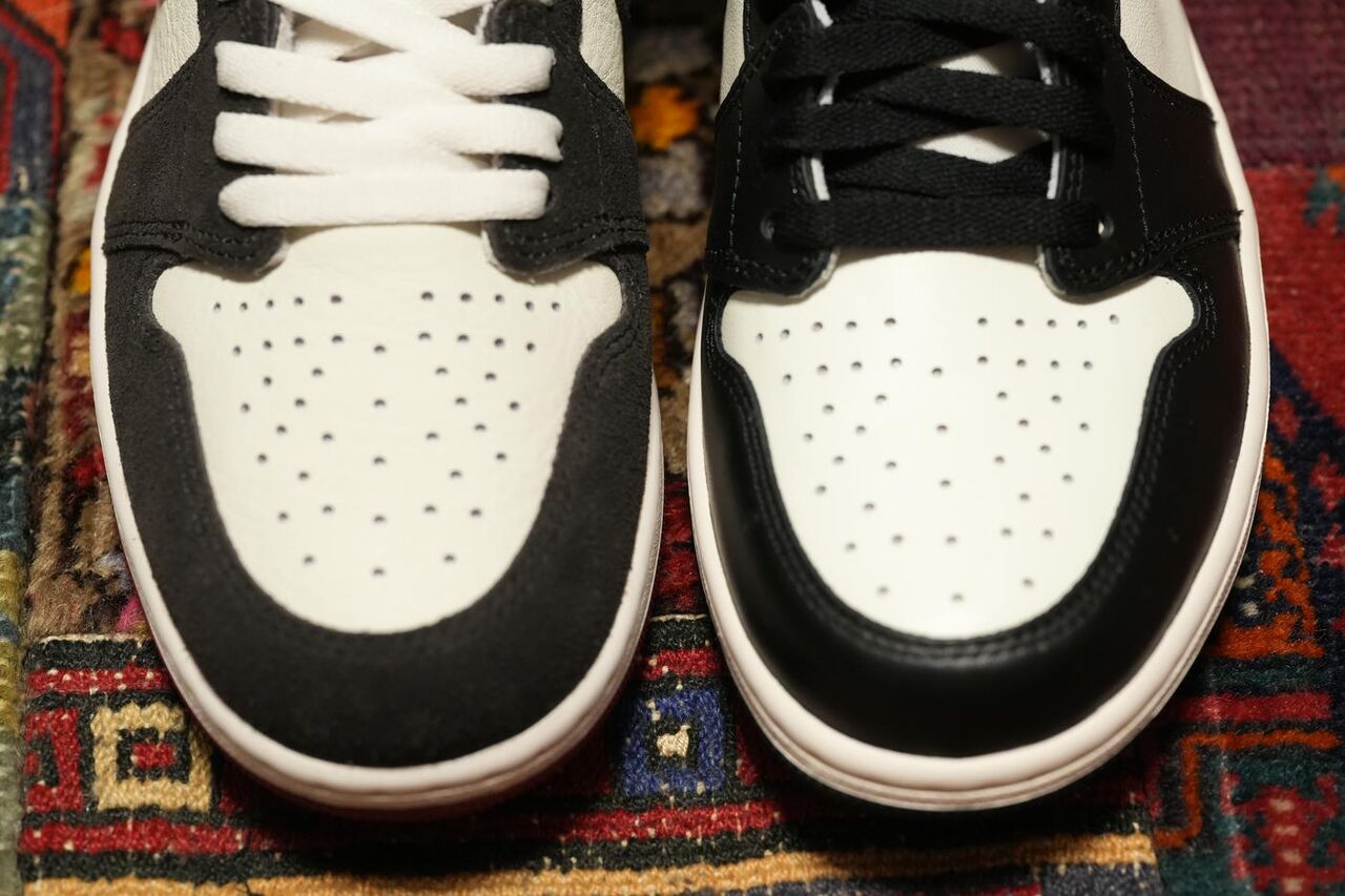 NIKE AIR JORDAN 1 HIGH OG LOVE LETTER AJ1ダークモカとトゥボックス部分を比較