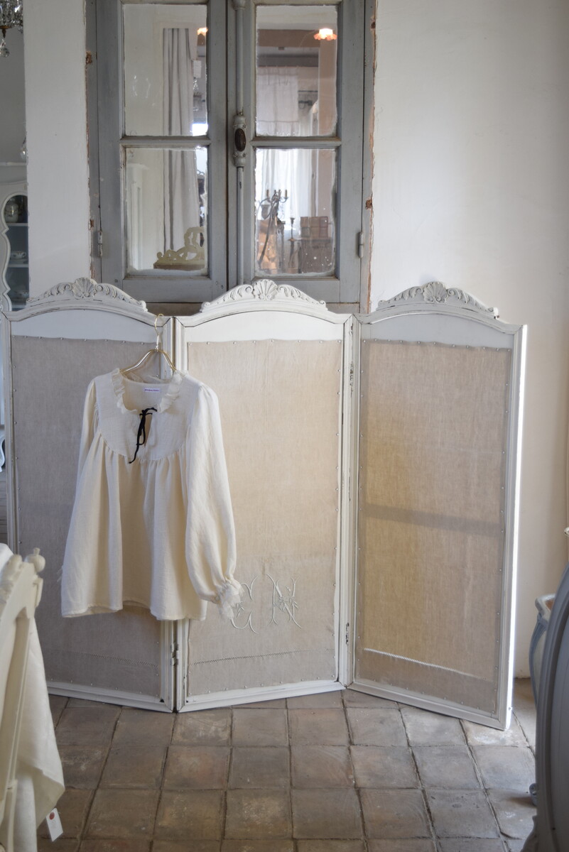 フランスアンティーク ドール用パーテーション 衝立 フランスアンティーク パーテーション ブドワールアイボリー パネル