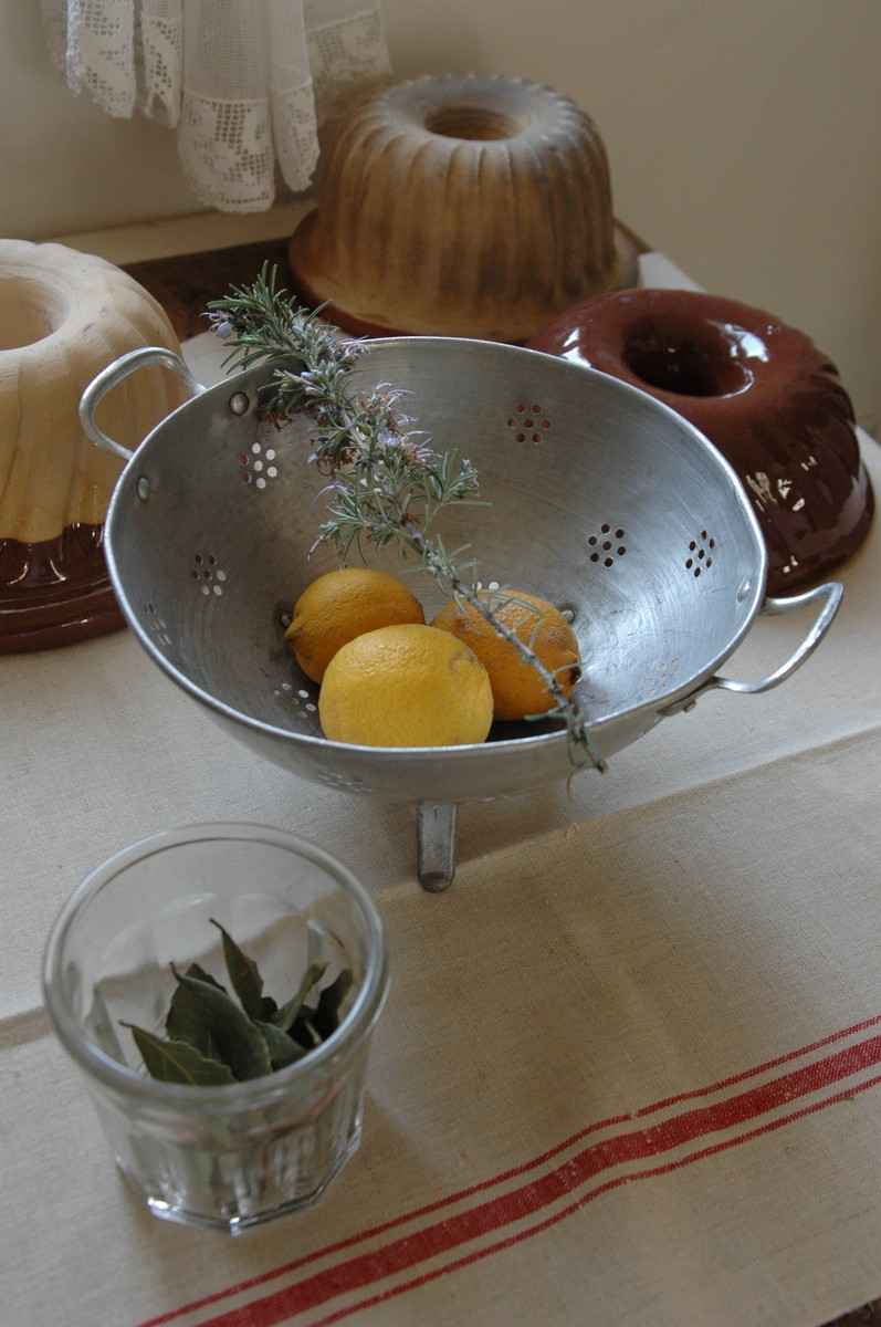 フランスアンティーク ホーロー 水切り パソワール コランダー 白