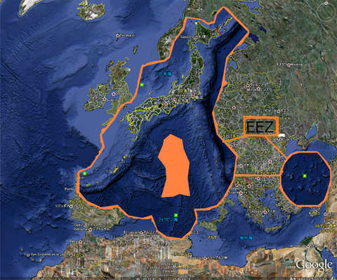 結構大きい 日本の国土面積(海を含める)