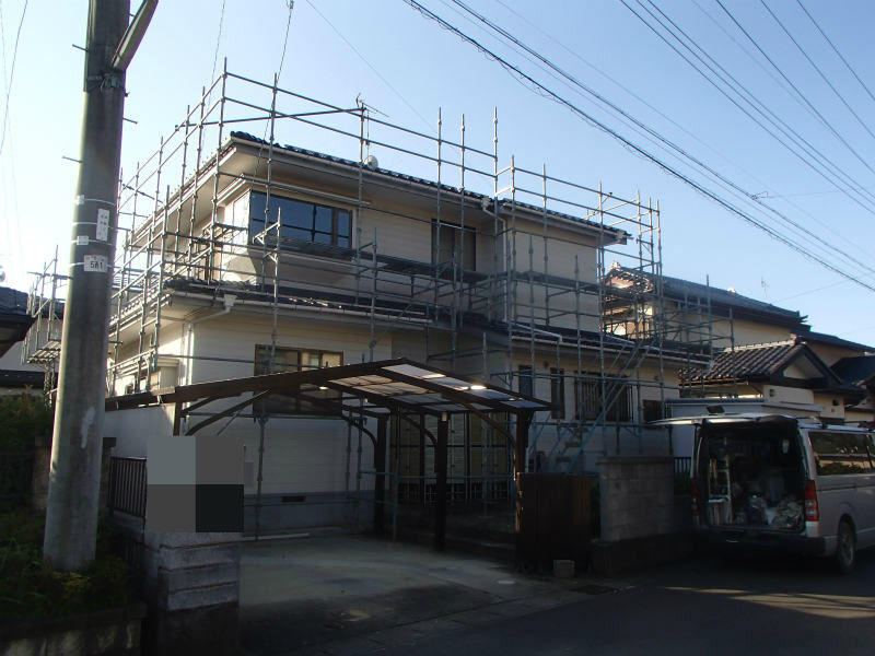 外壁塗装 足場設置