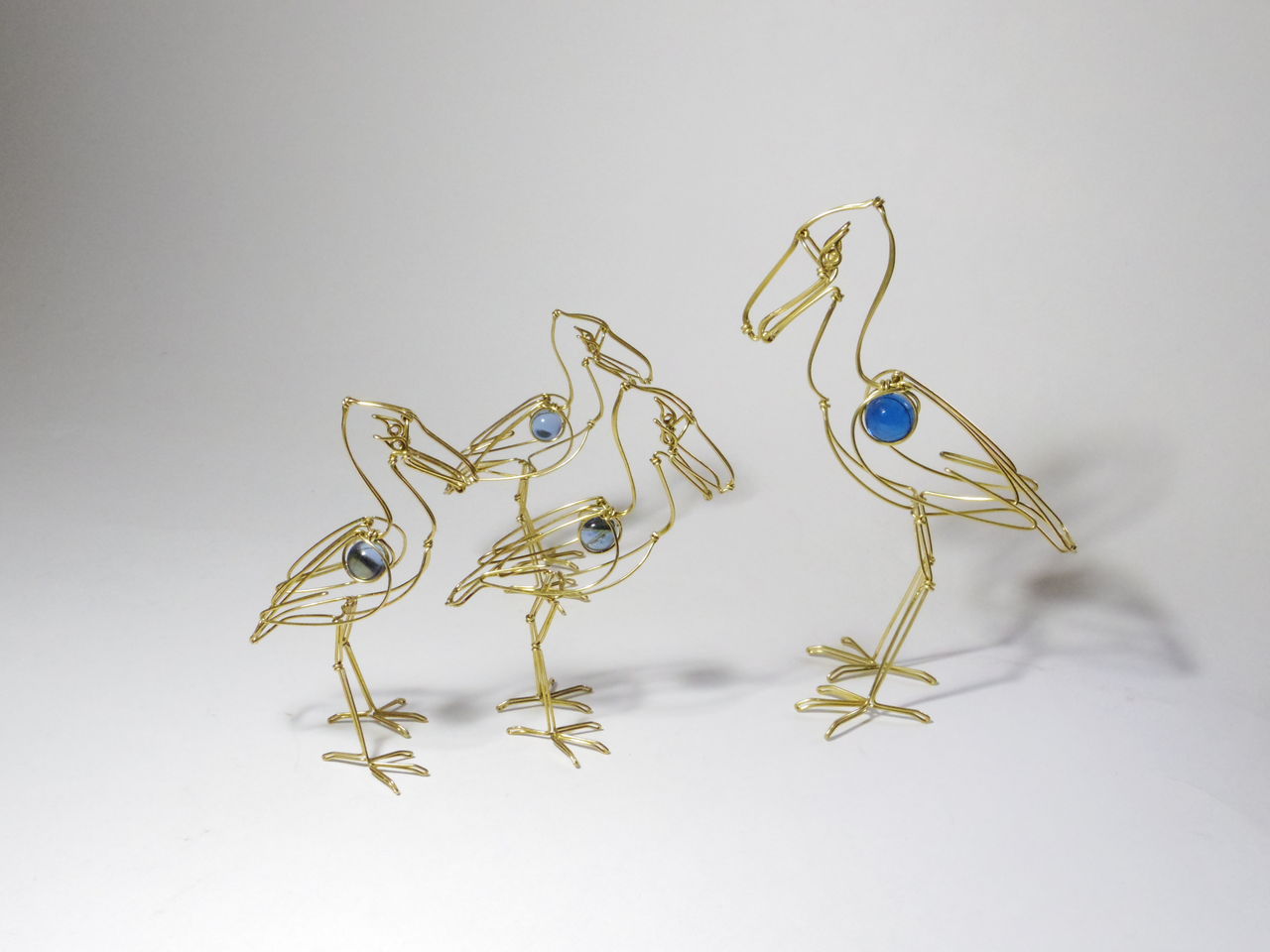 針金細工 鳥 ハシビロコウ京都へ連れて行きます。 : 針金細工