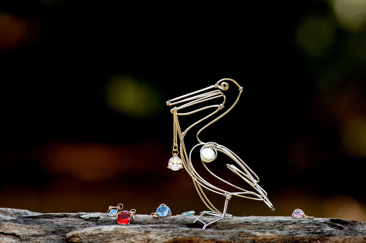 針金細工 鳥 （ペリカン）オブジェ : 針金細工職人 銀三こと林雄三の