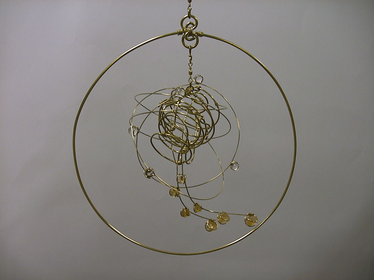 針金の球体 モビール オブジェ 針金の球体 モビール オブジェ