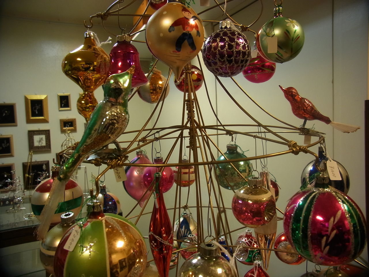 針金細工 クリスマス アビアントがヴィンテージガラスのクリスマスオーナメント1色になりました。 : 針金細工職人 銀三こと林雄三のブログ