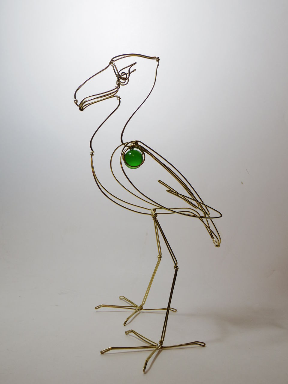 針金細工 鳥 ハシビロコウを注文で大きく作る : 針金細工職人 銀