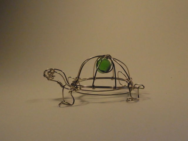 針金細工 動物 オブジェ カメ 陸ガメ 洋白線 ビー玉 針金細工職人 銀三こと林雄三のブログ 西荻窪 アビアント 店主