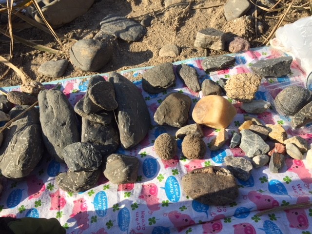 河原に石拾いに行きました 日記