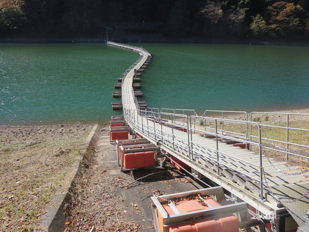 奥多摩湖の奥 留浦の浮橋 シニア パラダイス 奥多摩湖の奥 留浦の浮橋 シニア パラダイス