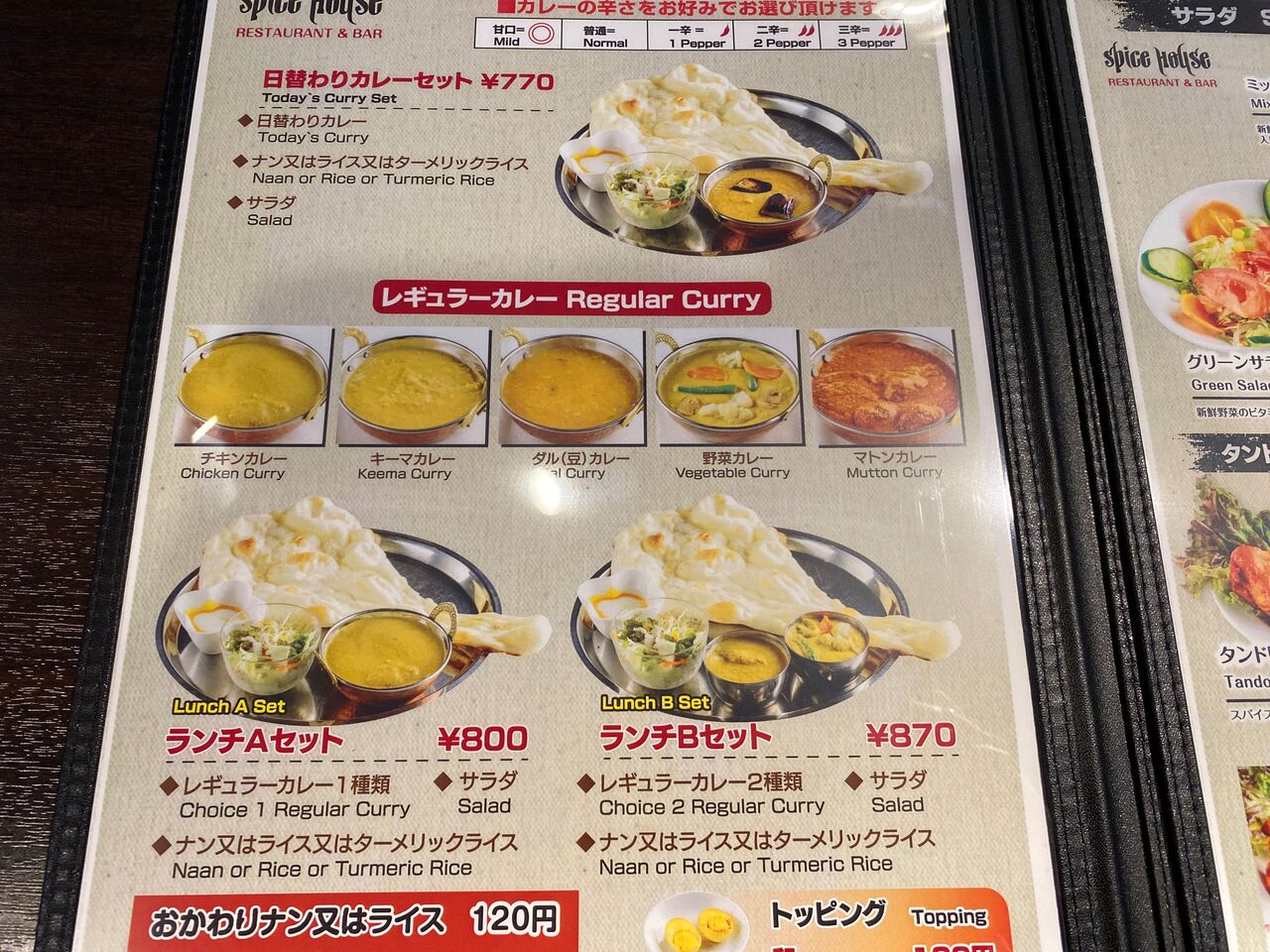 東京 東小金井 オーガニック スパイスハウスインドカレー 2種類のカレーランチ 揚げ物放浪記 油の大将