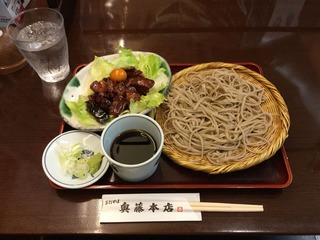もりそば鳥もつ煮
