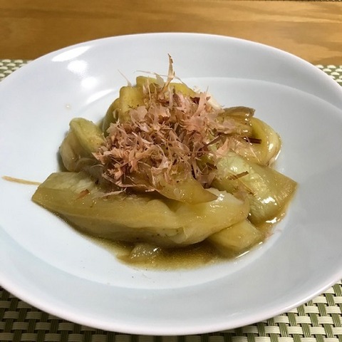 なすのにんにくバター醤油炒め