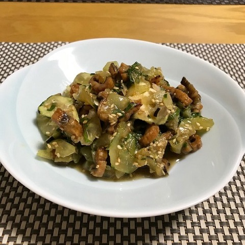 穴子ときゅうりとナスのワサビ和え