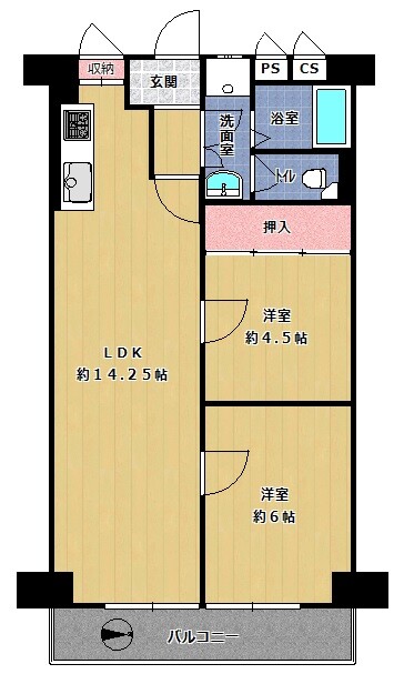 平野北コーポ 間取
