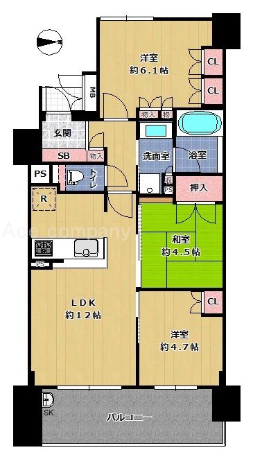 ベリスタ喜連瓜破 間取※ネームあり